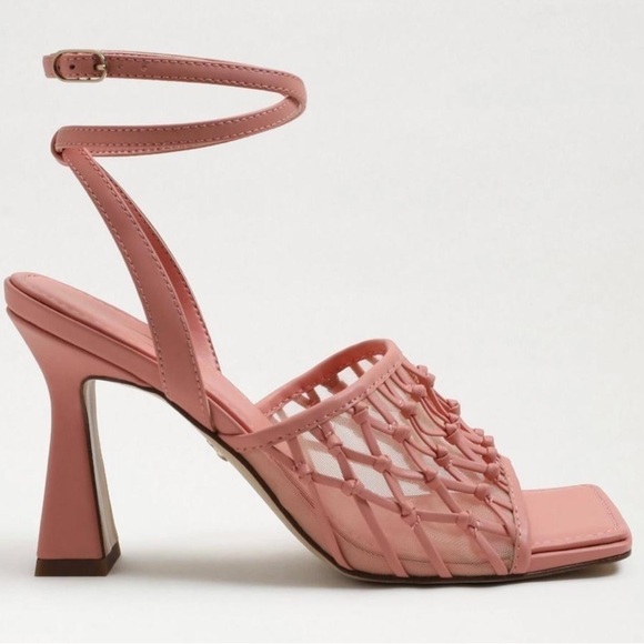 NIB Sam Edelman Candice Faux Leather Square Toe Heels Strappy Sandals - Picture 4 of 15